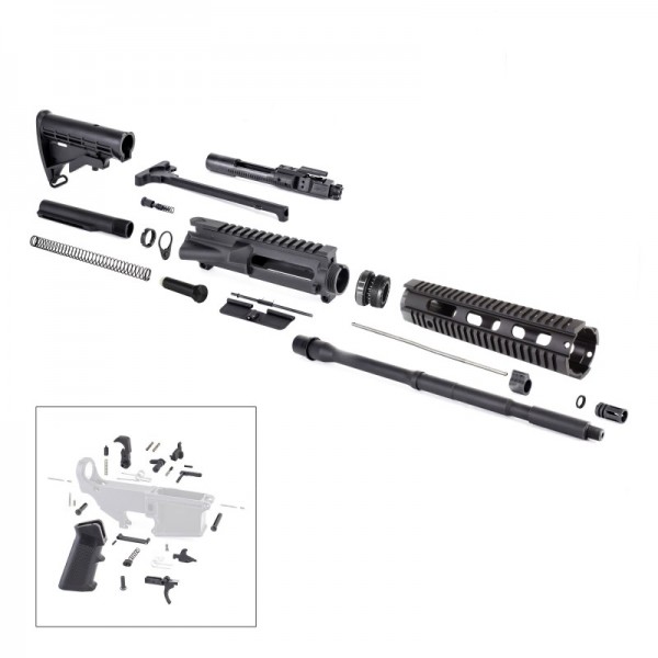AR-15 5.56/.223 16" M4 Classic Tactical Rifle Build Kit / Quadrail / 1x7